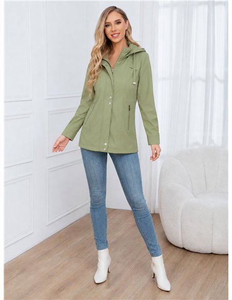 Parka con cappuccio e cerniere