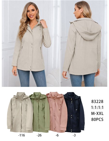 Parka con cappuccio e cerniere