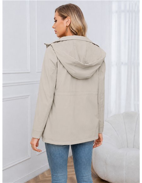 Parka con cappuccio e cerniere
