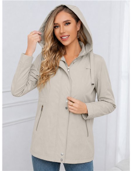 Parka con cappuccio e cerniere