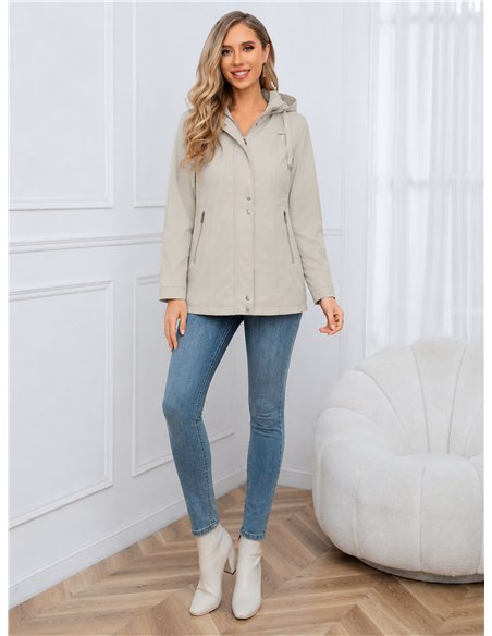 Parka con cappuccio e cerniere