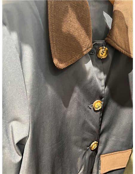 Giacca stile militare con velluto a coste a contrasto