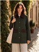 Giacca stile militare con velluto a coste a contrasto