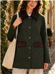 Giacca stile militare con velluto a coste a contrasto