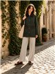 Giacca stile militare con velluto a coste a contrasto