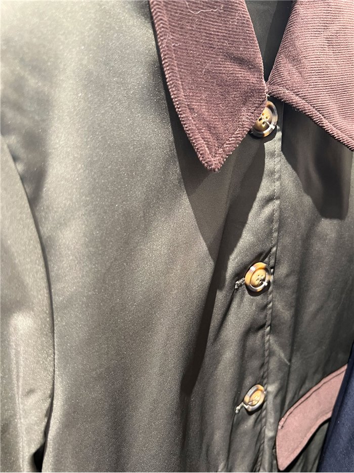 Giacca stile militare con velluto a coste a contrasto