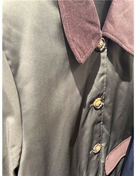 Giacca stile militare con velluto a coste a contrasto