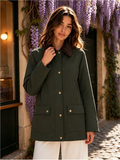 Parka utility con colletto in velluto a coste