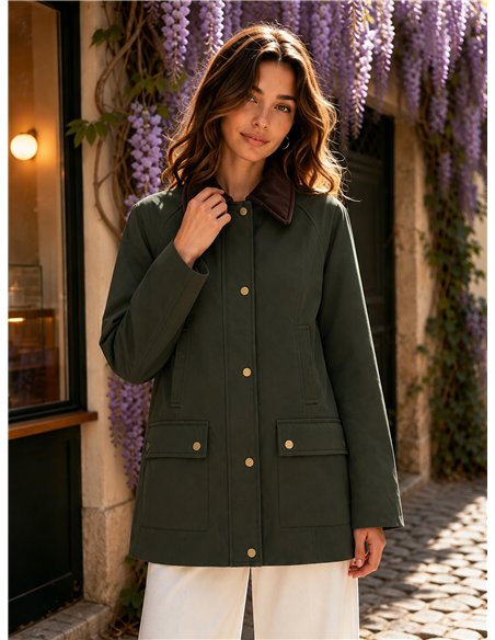 Parka utility con colletto in velluto a coste