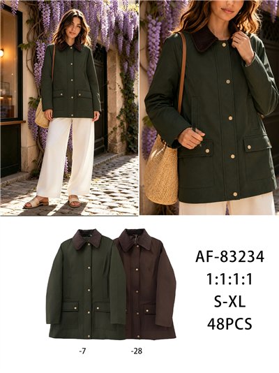 Parka utility con colletto in velluto a coste 2