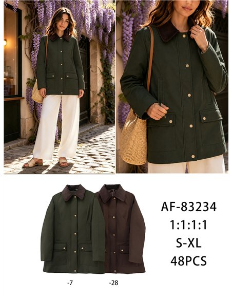 Parka utility con colletto in velluto a coste