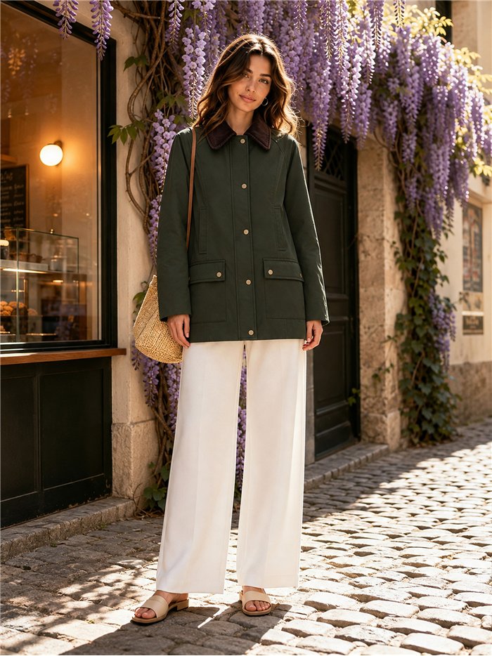 Parka utility con colletto in velluto a coste
