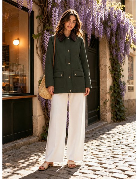 Parka utility con colletto in velluto a coste