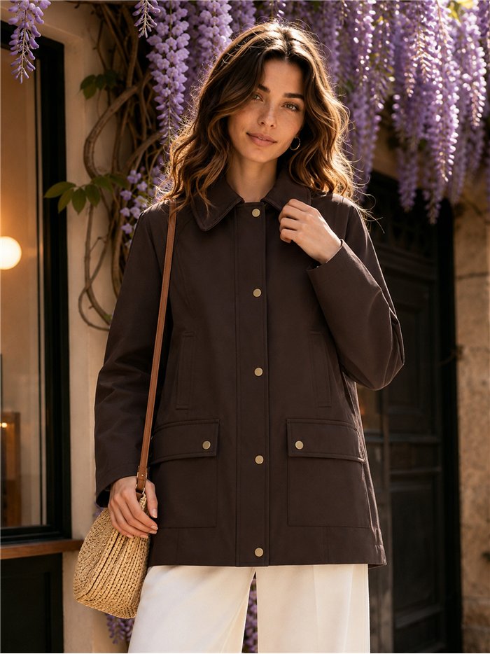 Parka utility con colletto in velluto a coste