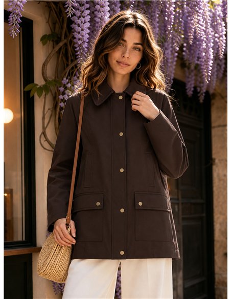 Parka utility con colletto in velluto a coste