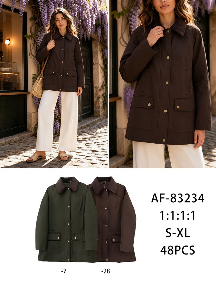 Parka utility con colletto in velluto a coste