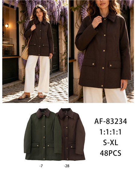 Parka utility con colletto in velluto a coste