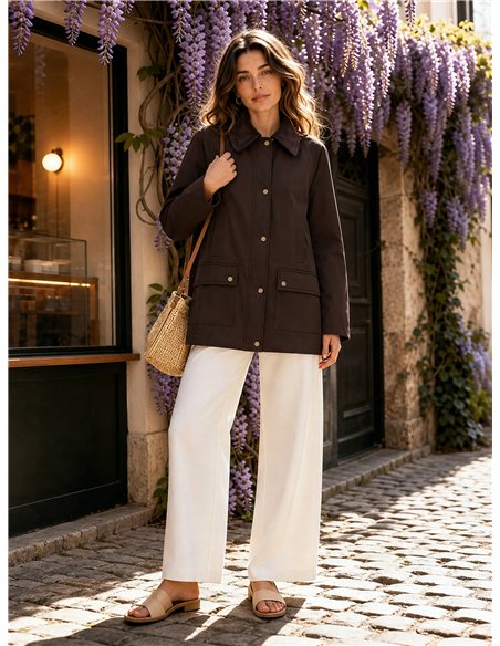 Parka utility con colletto in velluto a coste