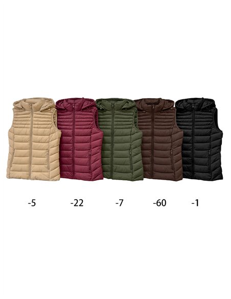 Gilet imbottito con cappuccio