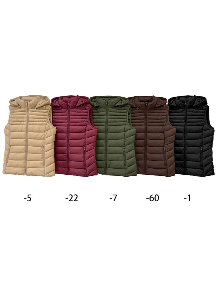 Gilet imbottito con cappuccio