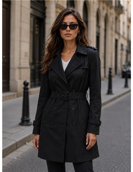 Trench lungo con cintura