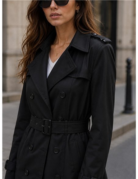 Trench lungo con cintura