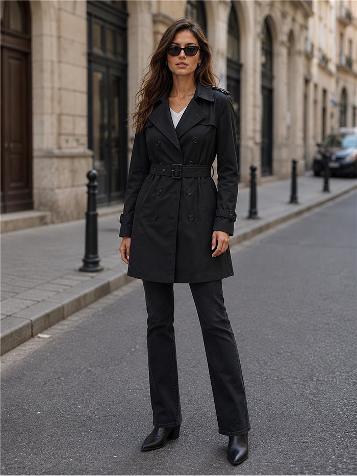 Trench lungo con cintura