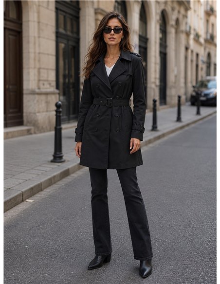 Trench lungo con cintura