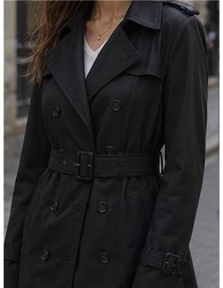 Trench lungo con cintura