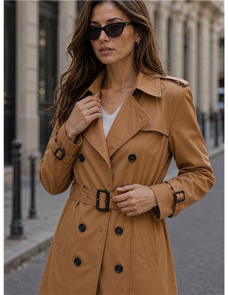 Trench lungo con cintura