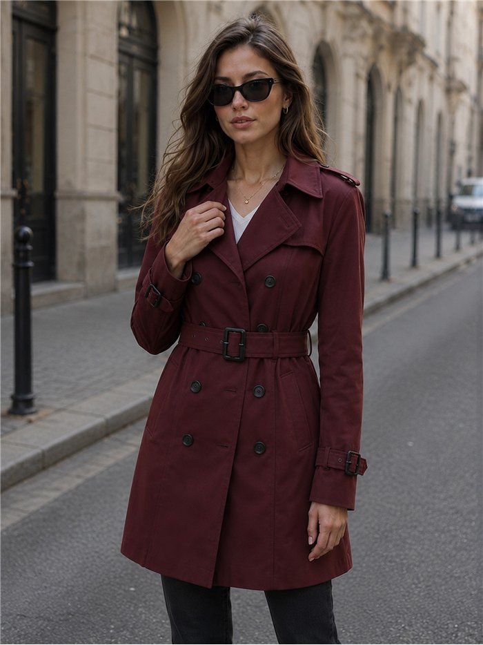 Trench lungo con cintura