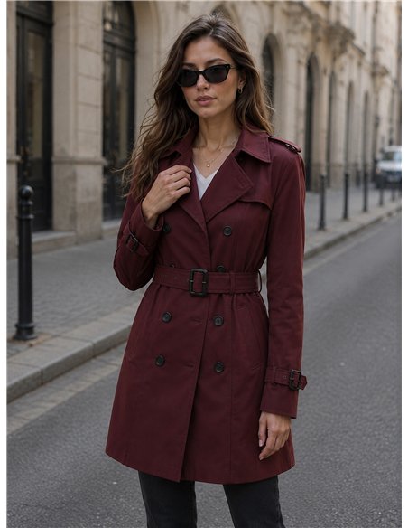 Trench lungo con cintura