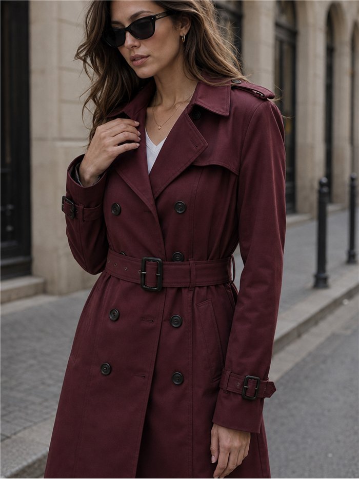 Trench lungo con cintura