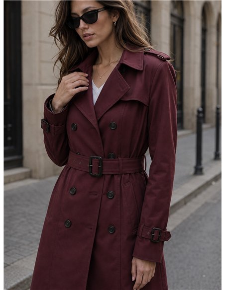 Trench lungo con cintura