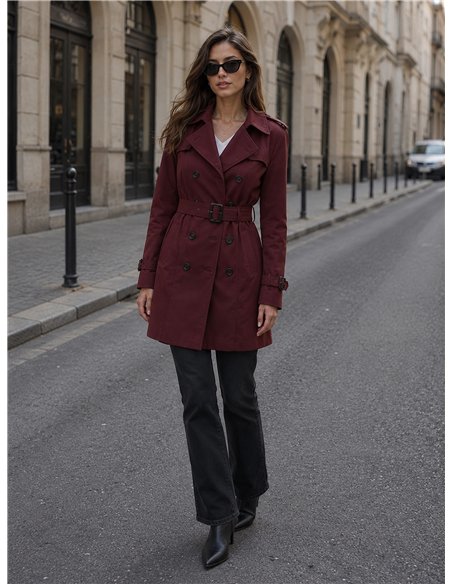 Trench lungo con cintura