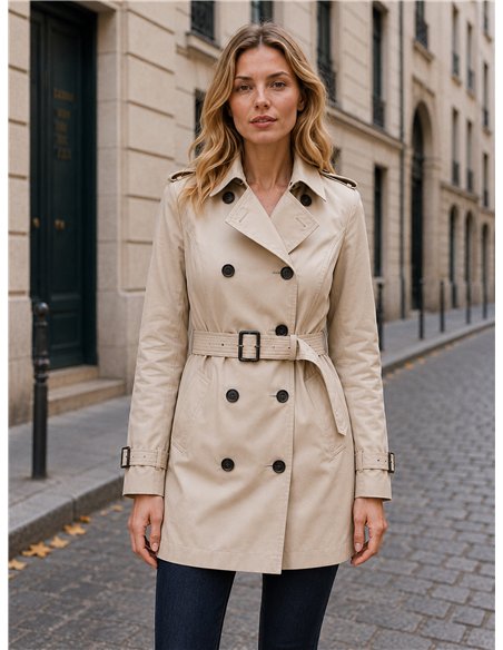 Trench classico con cintura