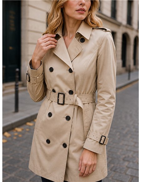Trench classico con cintura