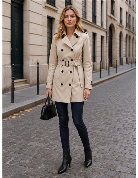 Trench classico con cintura
