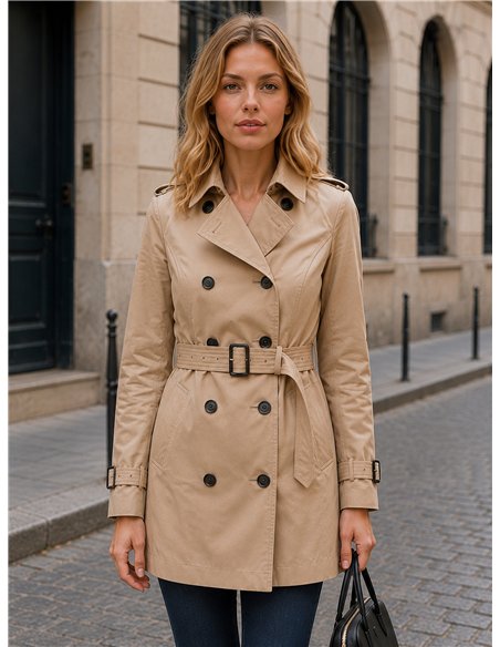 Trench classico con cintura