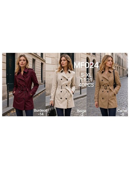 Trench classico con cintura