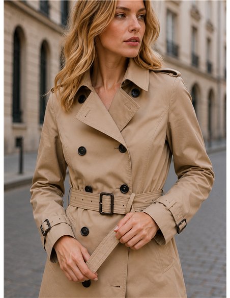 Trench classico con cintura