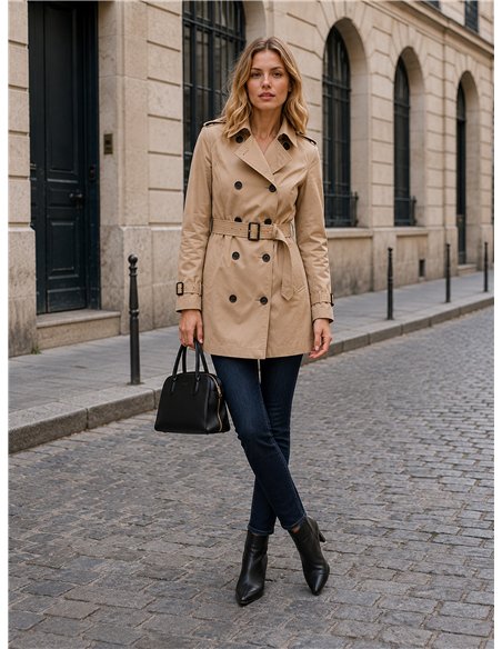 Trench classico con cintura
