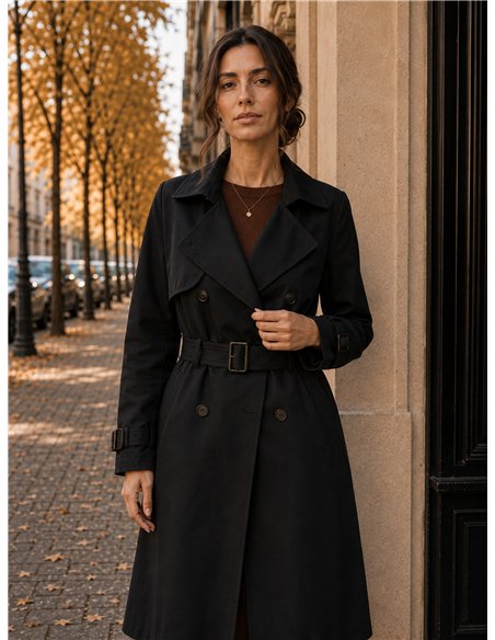 Trench lungo con cintura
