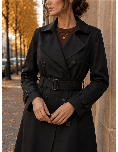 Trench lungo con cintura