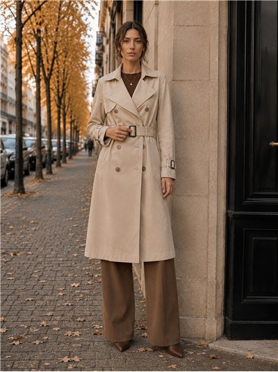 Trench lungo con cintura