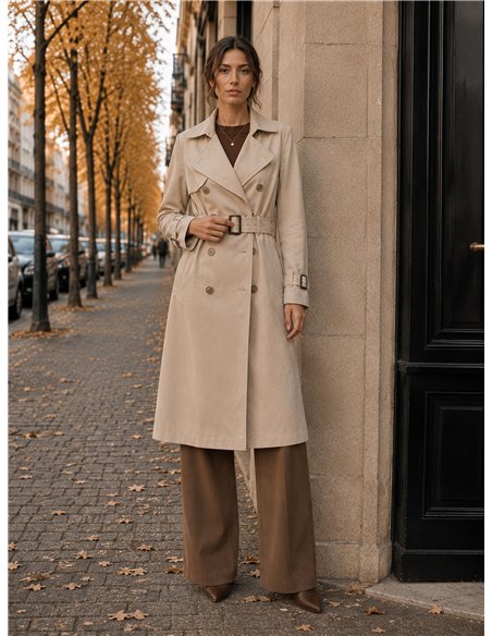 Trench lungo con cintura