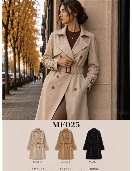 Trench lungo con cintura