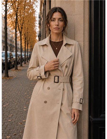 Trench lungo con cintura