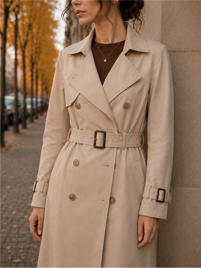 Trench lungo con cintura