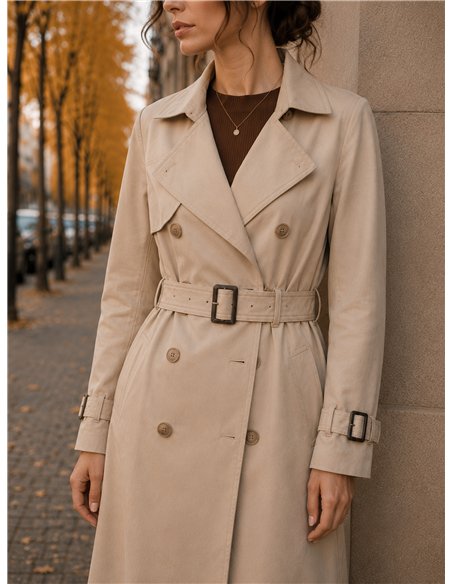 Trench lungo con cintura